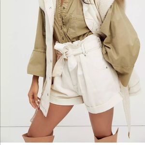 NWOT Free People Nova Denim Paperbag Shorts size M